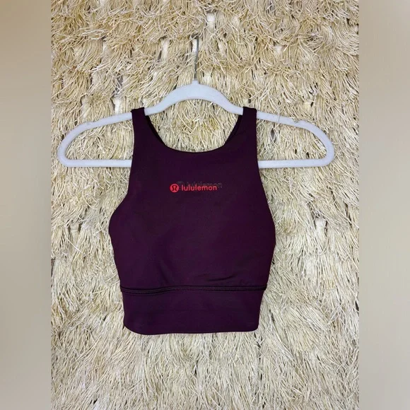 SOLDLululemonRARE NWOT💎Energy Bra High-Neck Longline✨Lunar New Year Cassis✨sz 4 - Picture 8 of 16